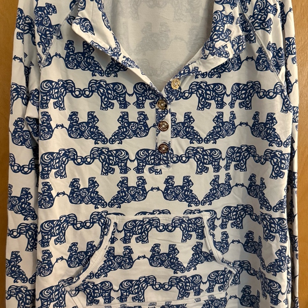 Lilly Pulitzer Blue and White Patterned Jacket